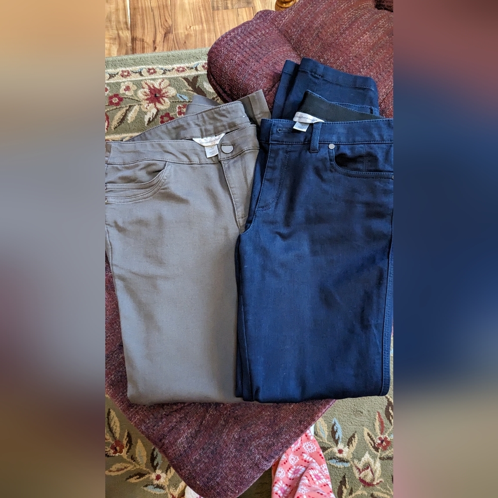 Christopher & Banks, never worn, heavier weight dress pants, navy and deep khaki